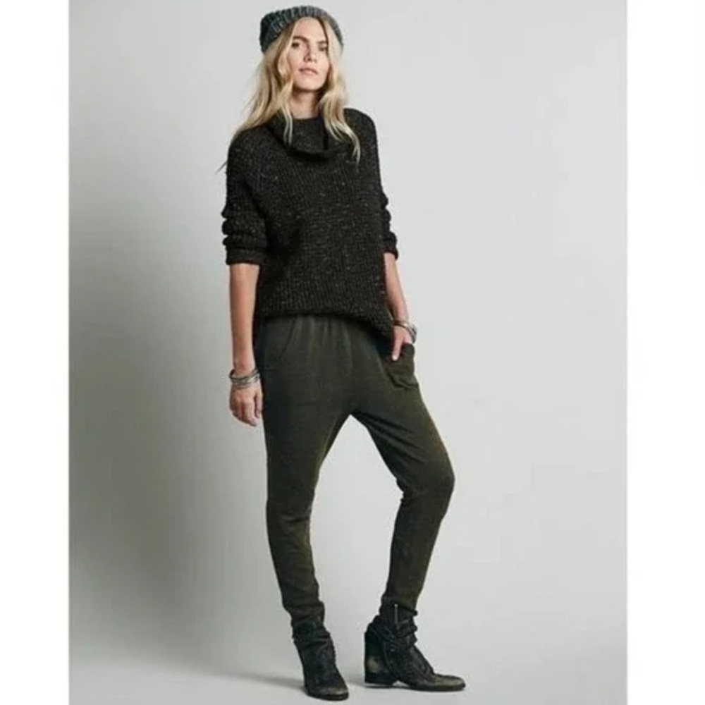 Free People Dylan Tweedy Cowl Neck Tunic Sweater Small Chunky Knit Women’s - Picture 2 of 9